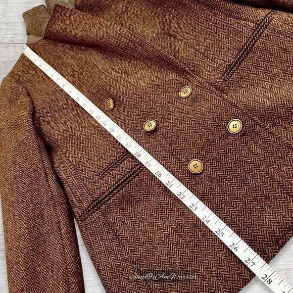 J.Crew hazelnut brown herringbone double breasted Moon English wool blazer - Picture 12 of 16